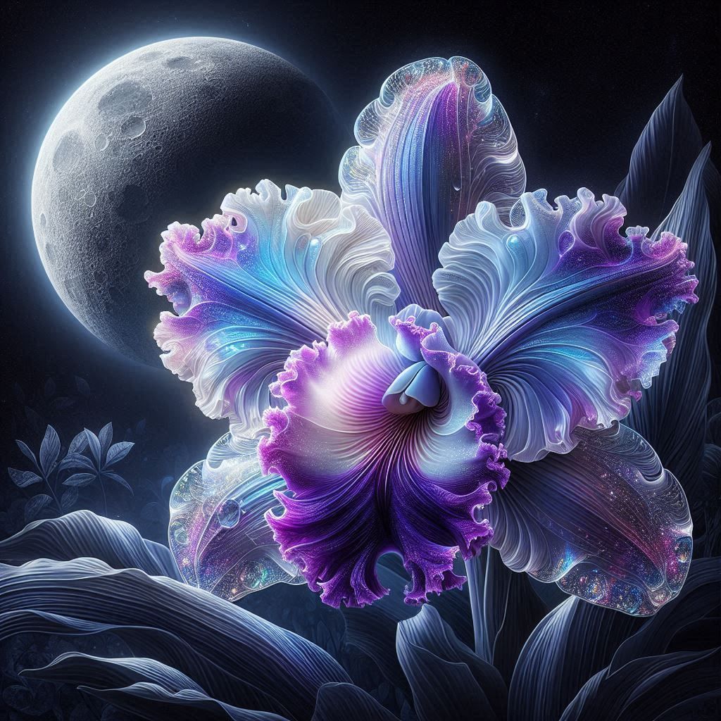 Orchid in moonlight