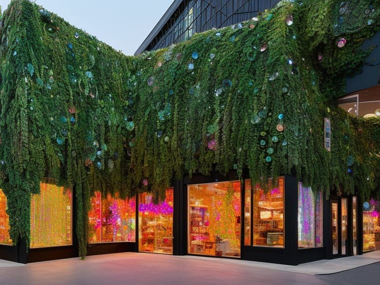 Insanely detailed photograph of an elaborate Little Cozy Shopping Mall