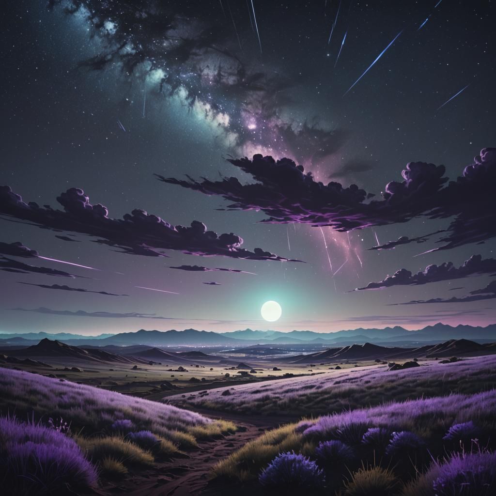 Synthwave Neon Landscape at Midnight