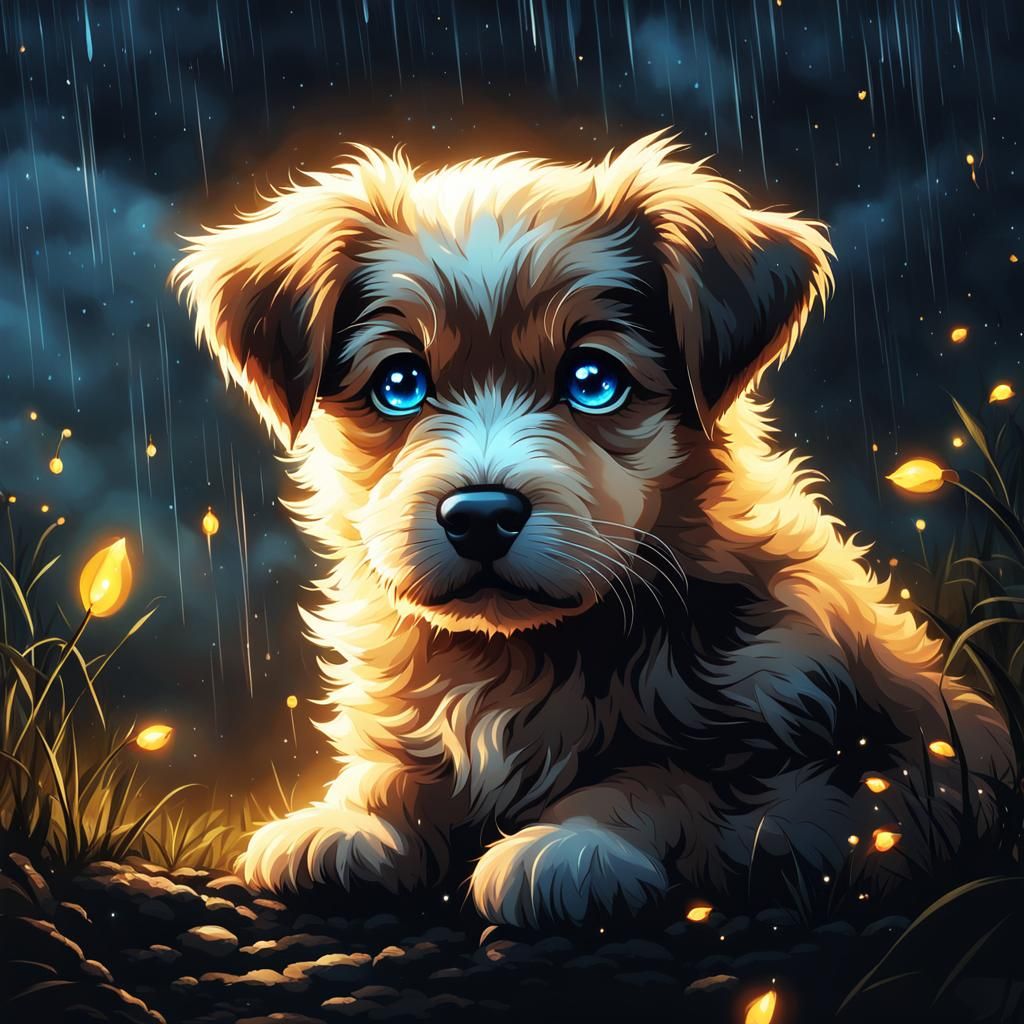 Fluffy Puppy   by @CuteSoulArt