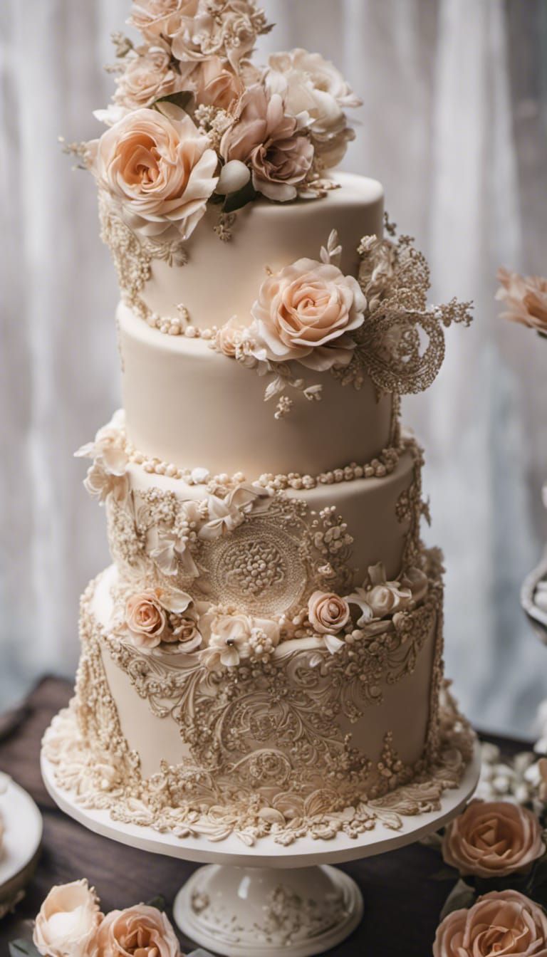 SDXL 1.0: A delectable White Wedding Cake