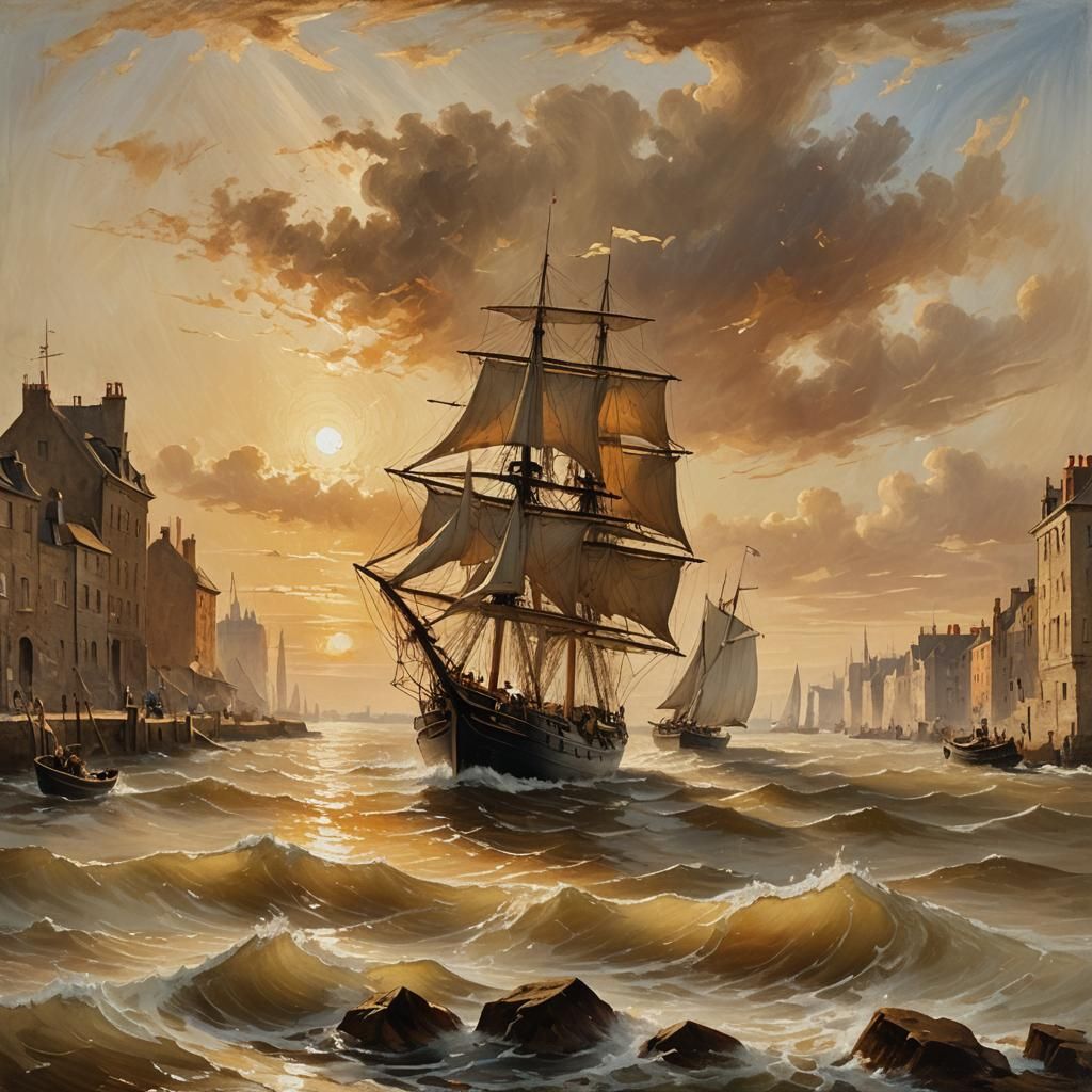 A Victorian sailing boat  by @DoomGolem