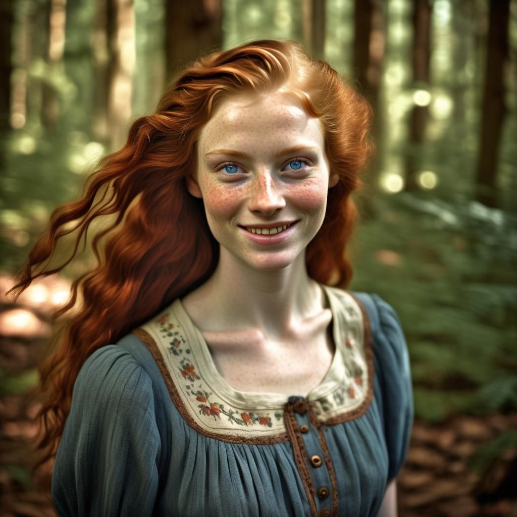 photograph of dusky hued redhead blue eyes age 24 beautiful ...