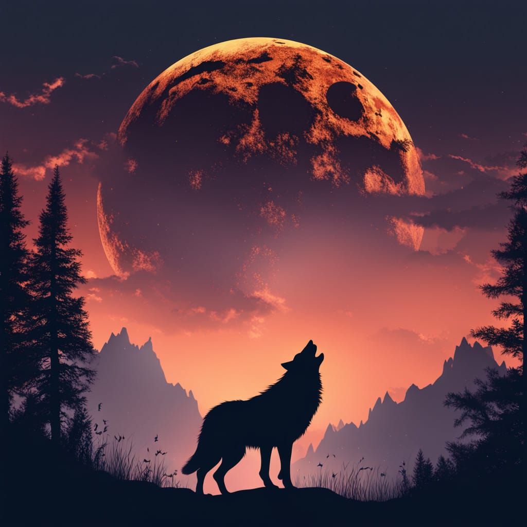 Howling to the Moon  by @Phantastica
