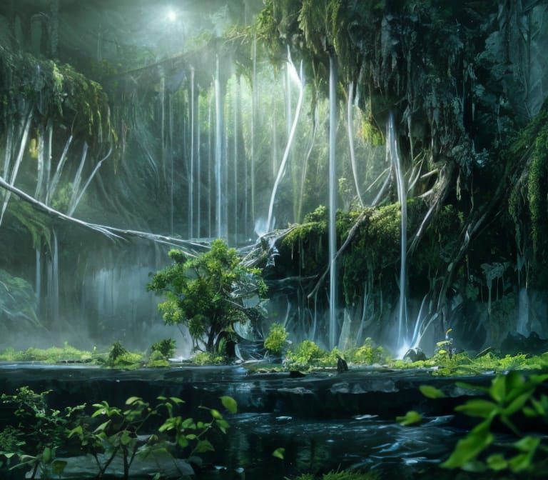 Overgrown Flooded City - Creative Upscale