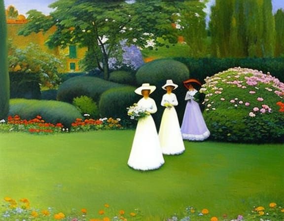 Girls Procession in the Garden