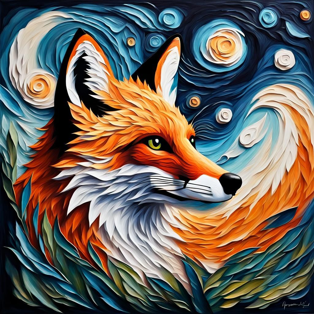 Fox Portrait   by @Wasgij