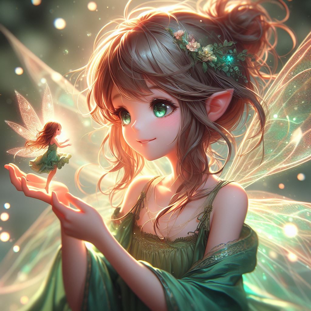 Cute girl & fairy
