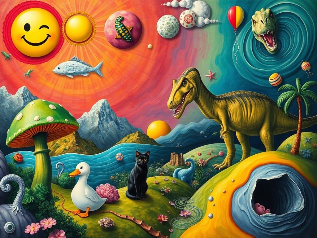 💚🍄🦆🙂🖤😺🦖🦕🐟🌴🌞🎈🌀 Hieronymus Bosch