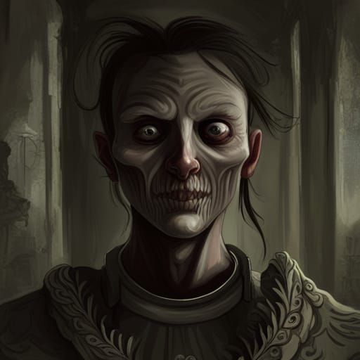 Head-Shot of a disturbing Anthropomorphic human shadow, in a...