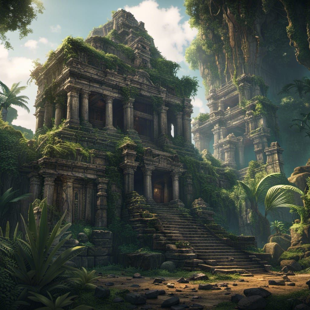 Ancient ruined temple in the jungle - AI Generated Artwork - NightCafe ...