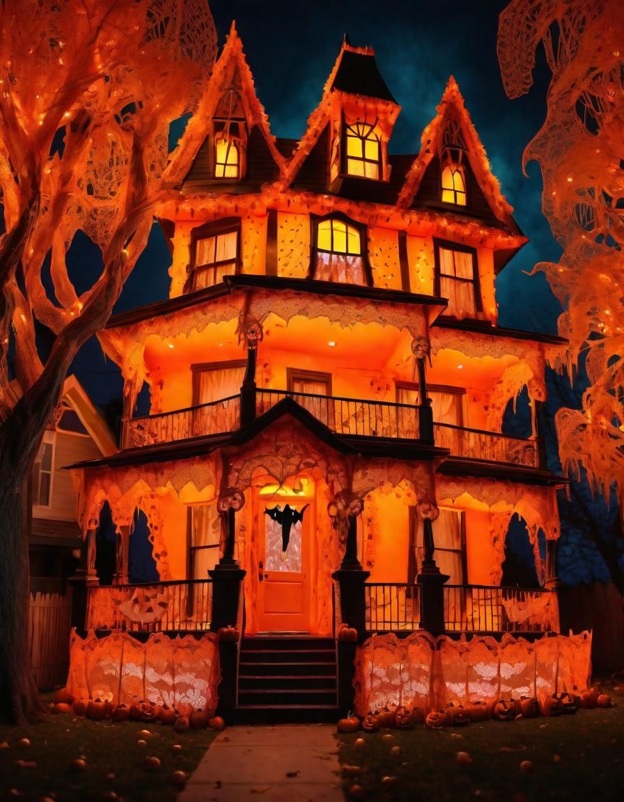 Halloween house made of orange lace - AI Generated Artwork - NightCafe ...