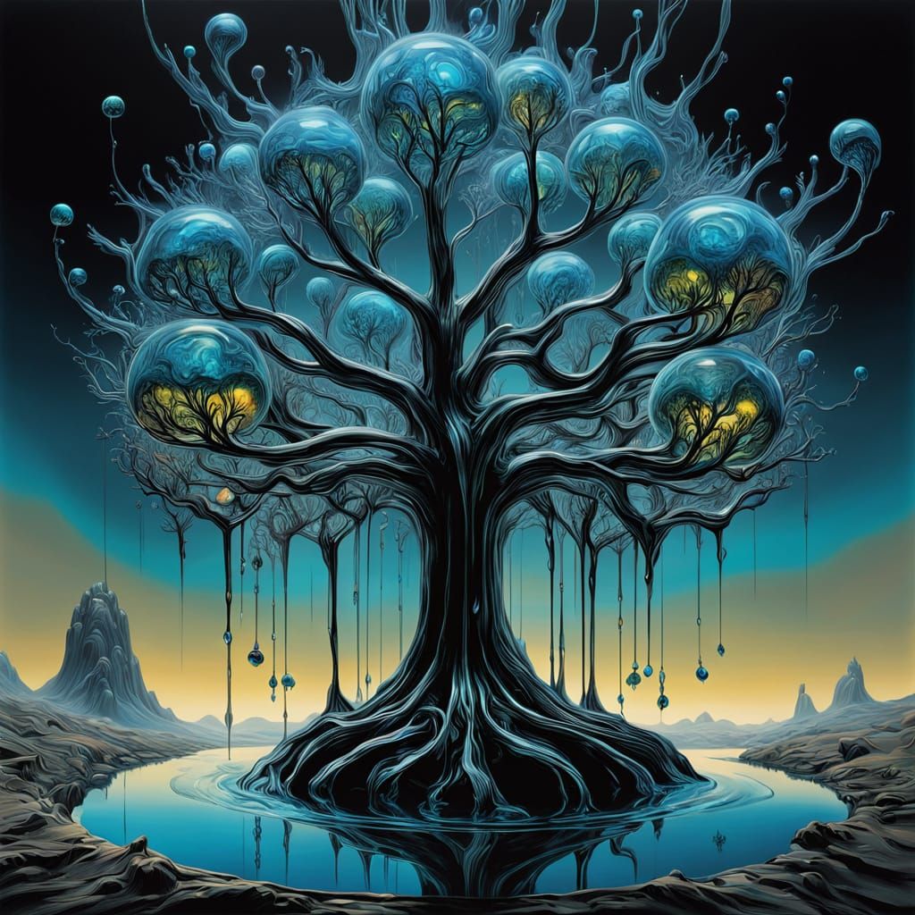 envision a whimsical treehouse nestled within the branches of an ancient, gnarled oak. The treehouse is constructed from reclaimed wood and ...