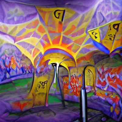 devils playground psychedelic sunshine rays graffiti fauvism