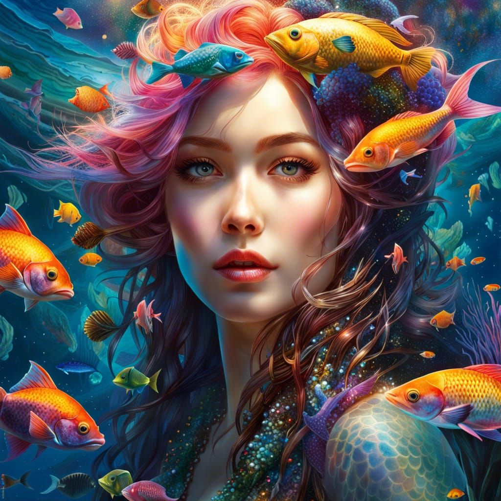 mermaid portrait - AI Generated Artwork - NightCafe Creator