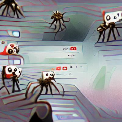 a cult of spiders watching youtube