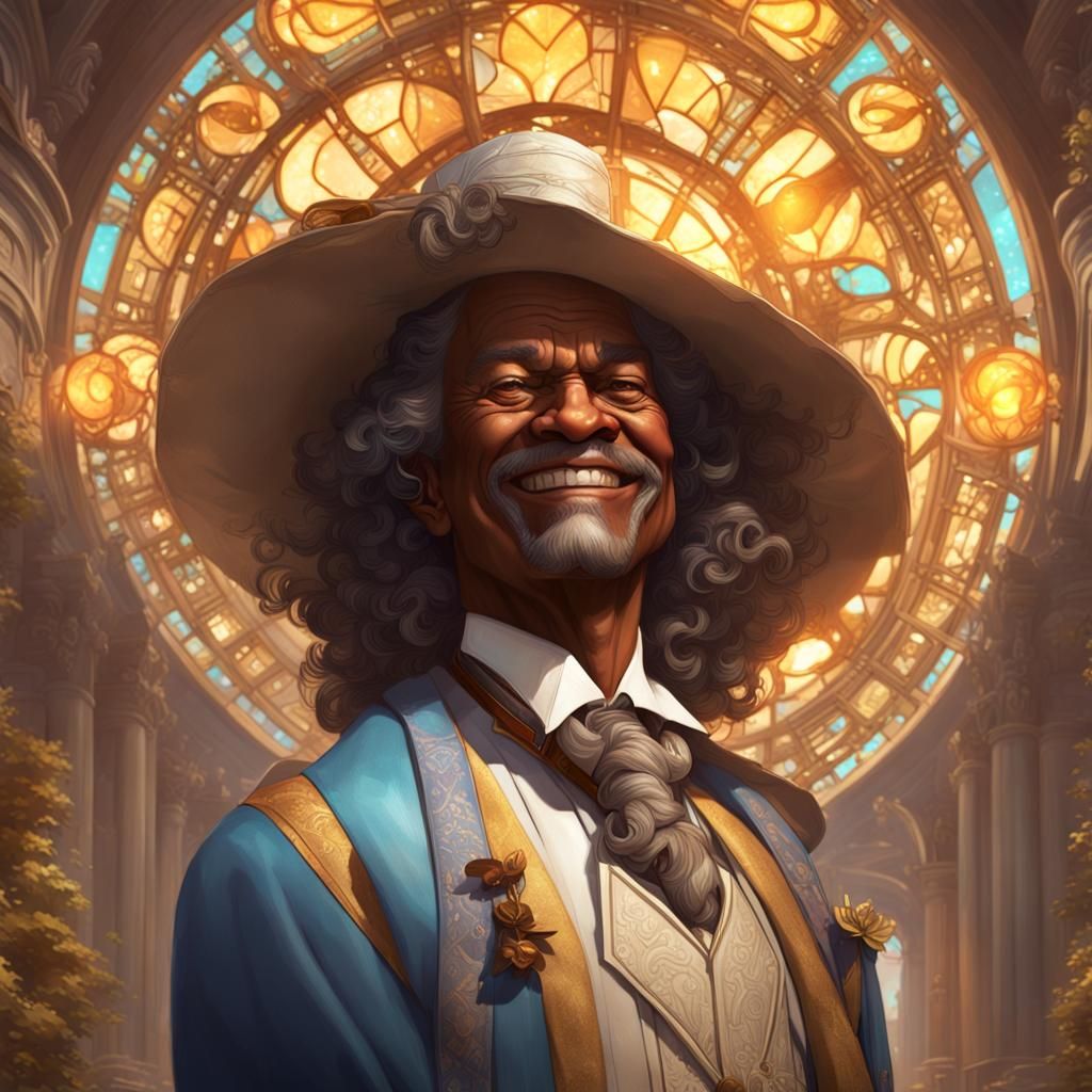 Professor Alfred Yettle wise kind polite sunny background sm...