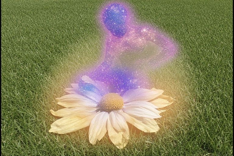 gently cradles a wilting flower