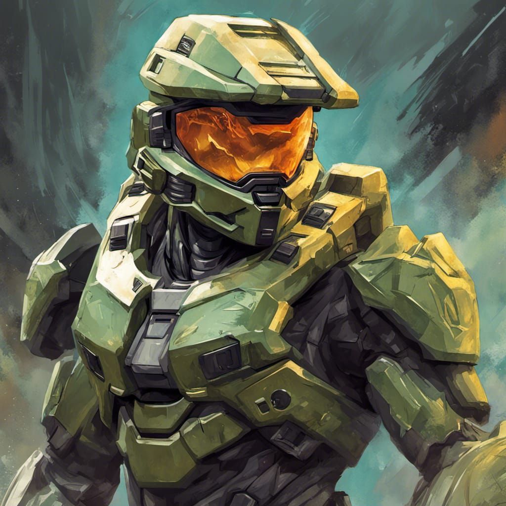 Master chief hitting the gritty mid combat - AI Generated Artwork ...