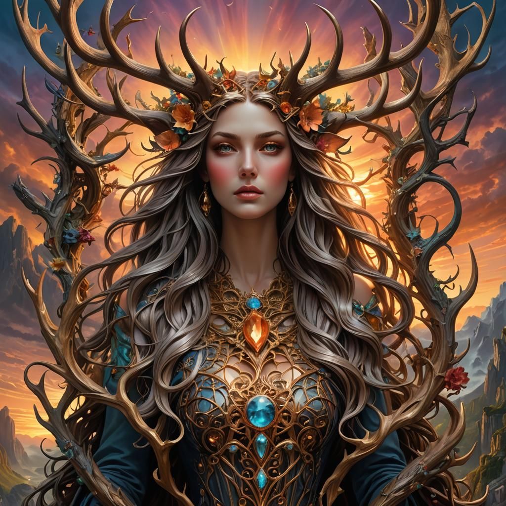 Portrait Epic Masterpiece Maximalist Mysterious Magnificent Majestic Magical Meticulous Romantic Whimsical ...  by @Lennis