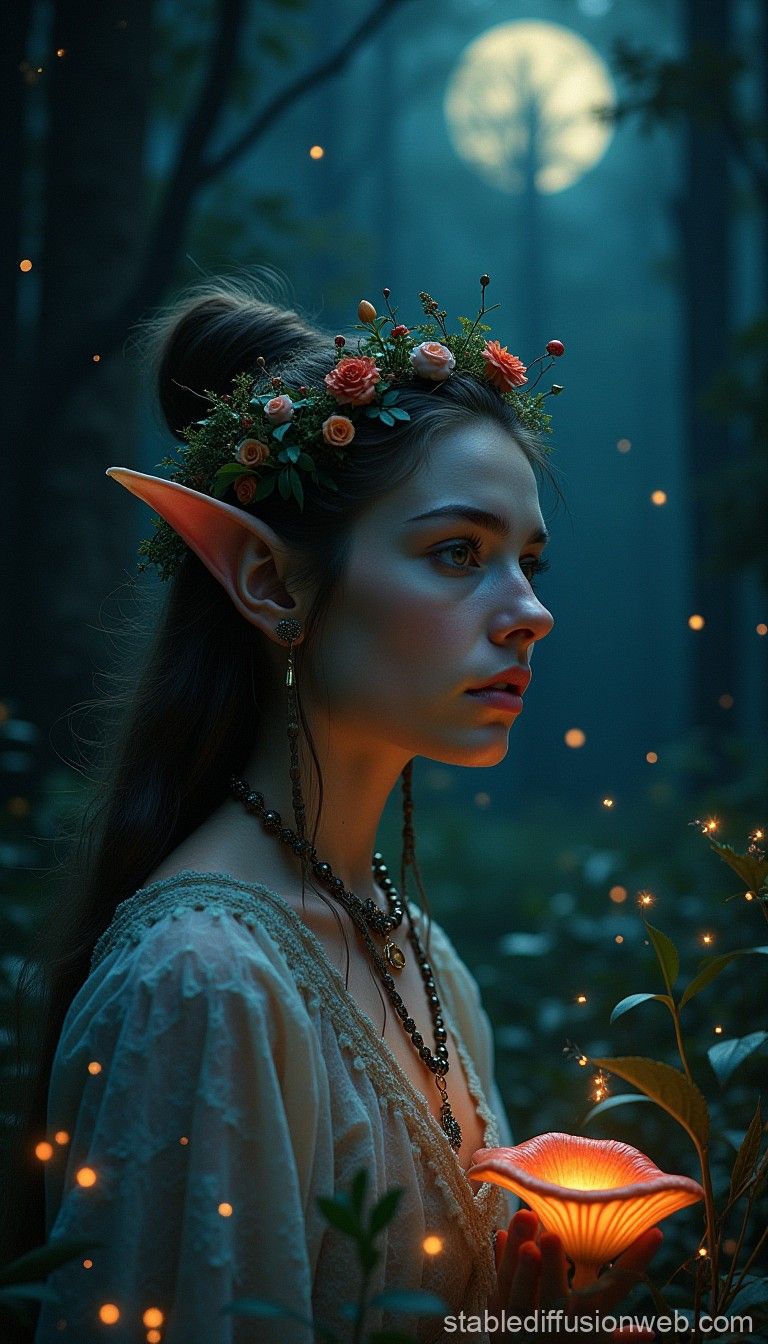 Elf in the Enchanted Forest