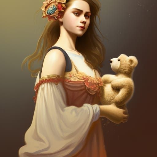 Girl holding a teddy bear