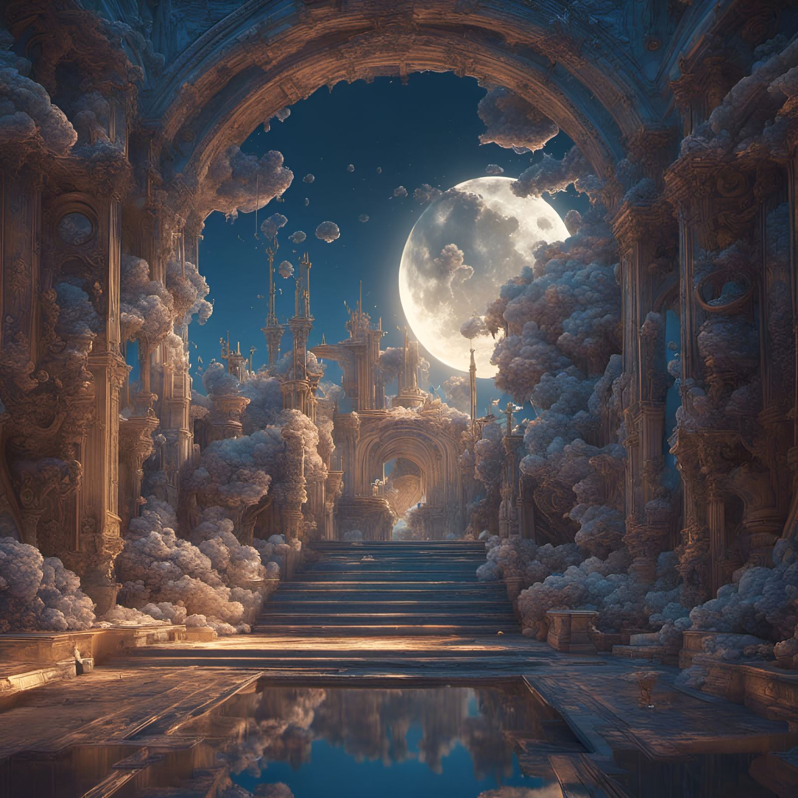 Chambre avec vue sur la lune - AI Generated Artwork - NightCafe Creator