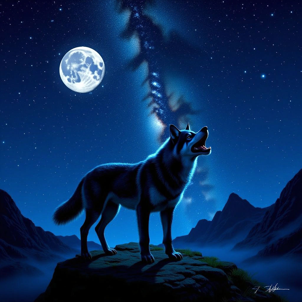 a pack of wolfs runing with cubs