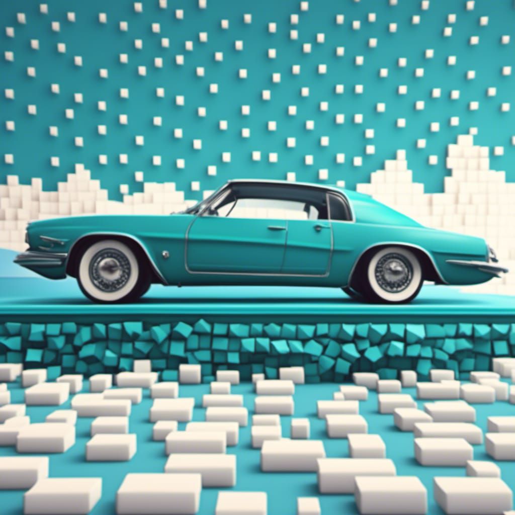  <lora:Modern-Pixelation:1.0>Pretty vintage car