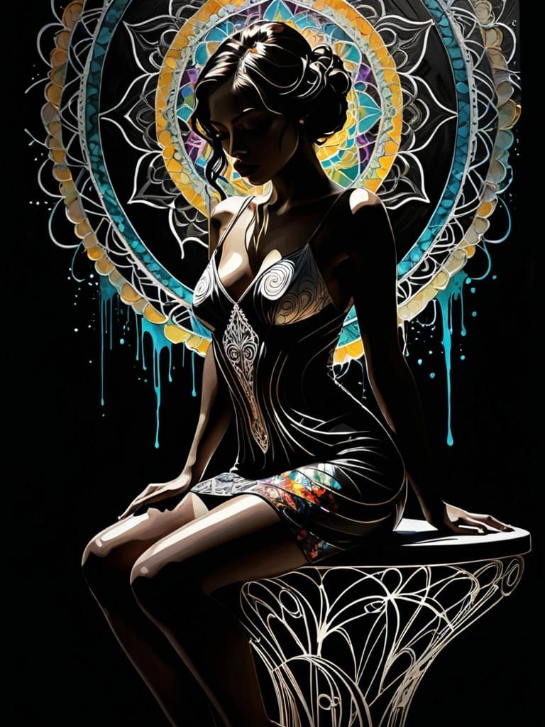 Art Nouveau potrait of a beautiful woman