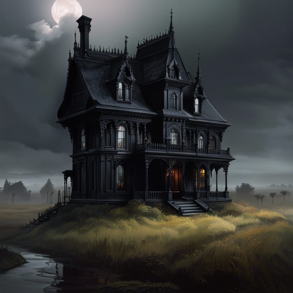 Gothic house painted black& gothic vibes& victorian vibes& beautiful ...