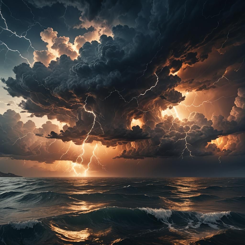 Mediterranean Sunset Storm: Fantasy Matte Painting