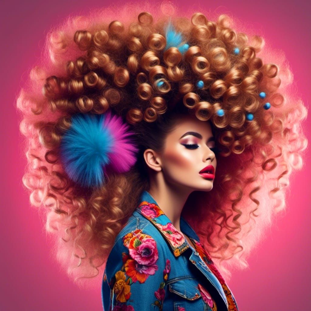  <lora:Eighties Big Hair:1.0> woman with big hair