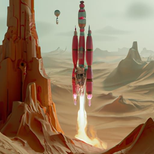 Rocket launch on Mars
