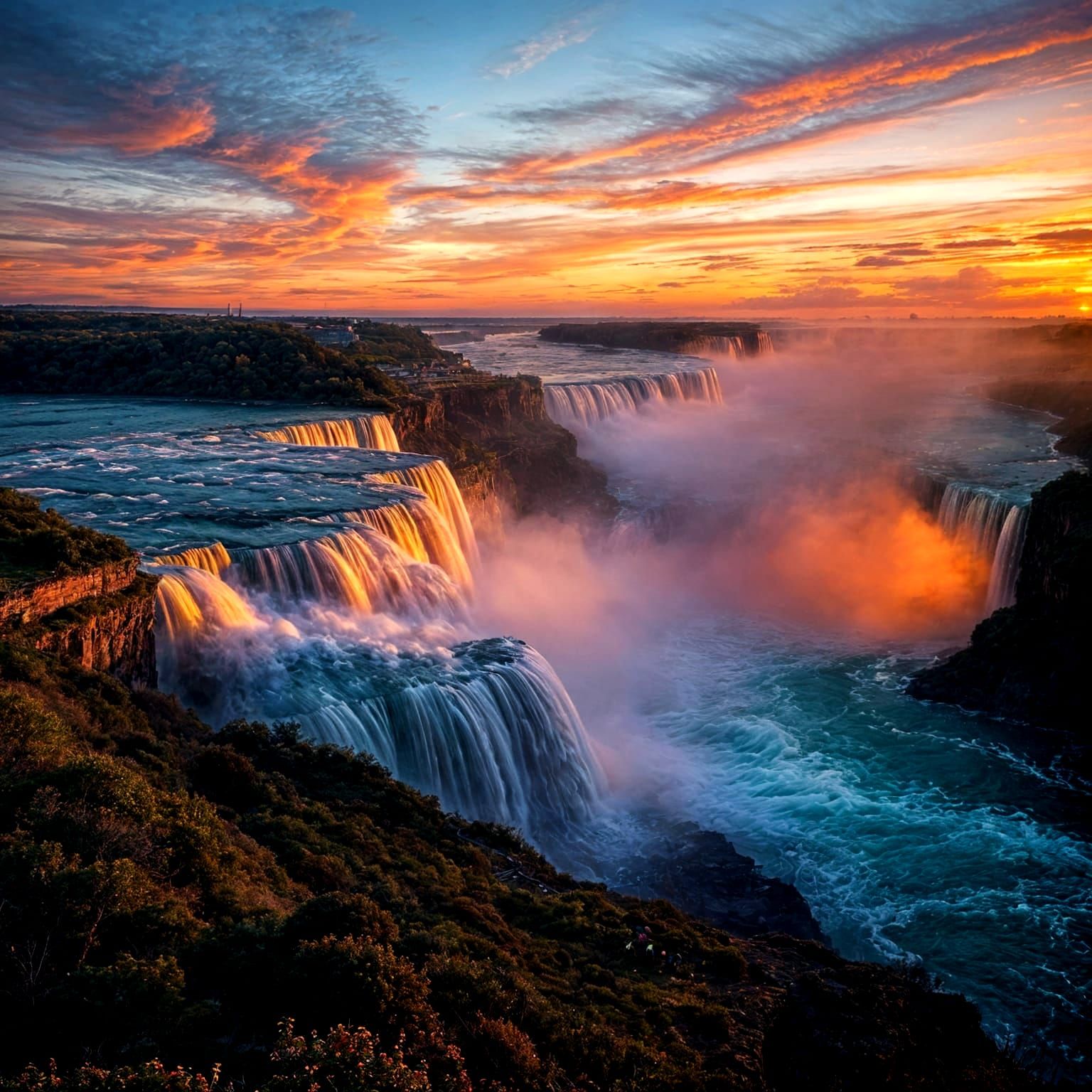 Niagara falls in the sunset  by @Ryu