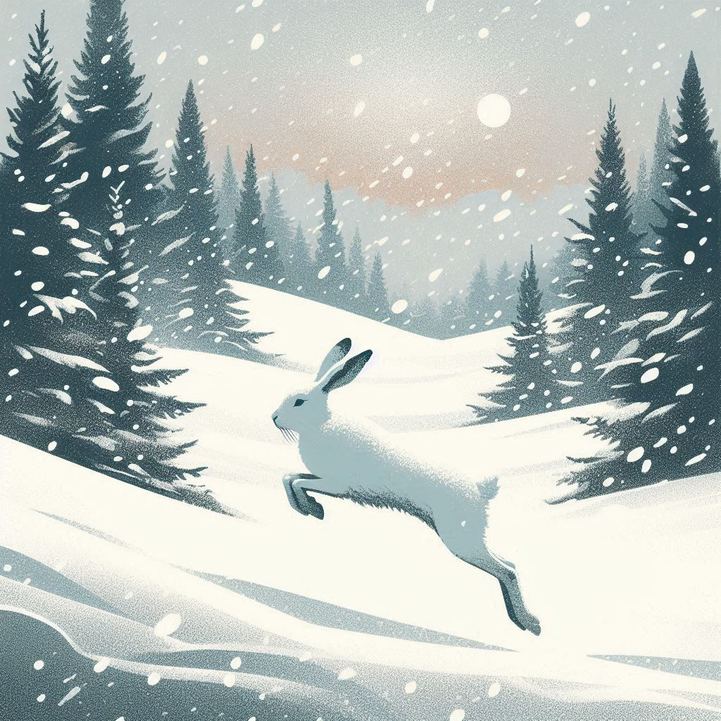 Hare in the snow