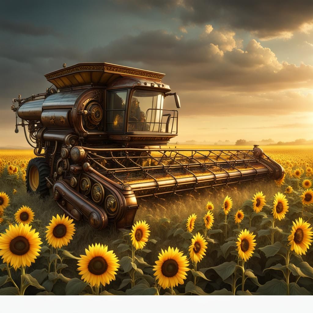 Steampunk combine harvester AI Generated Artwork NightCafe Creator