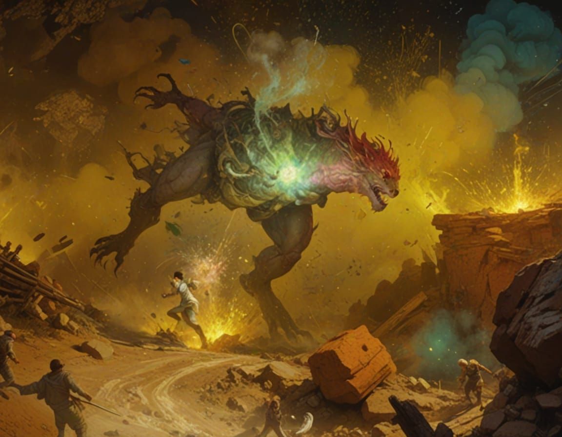 laser is finally working! perhaps the great beast is vanquished - oh no! forget that! we, are the vanquished!