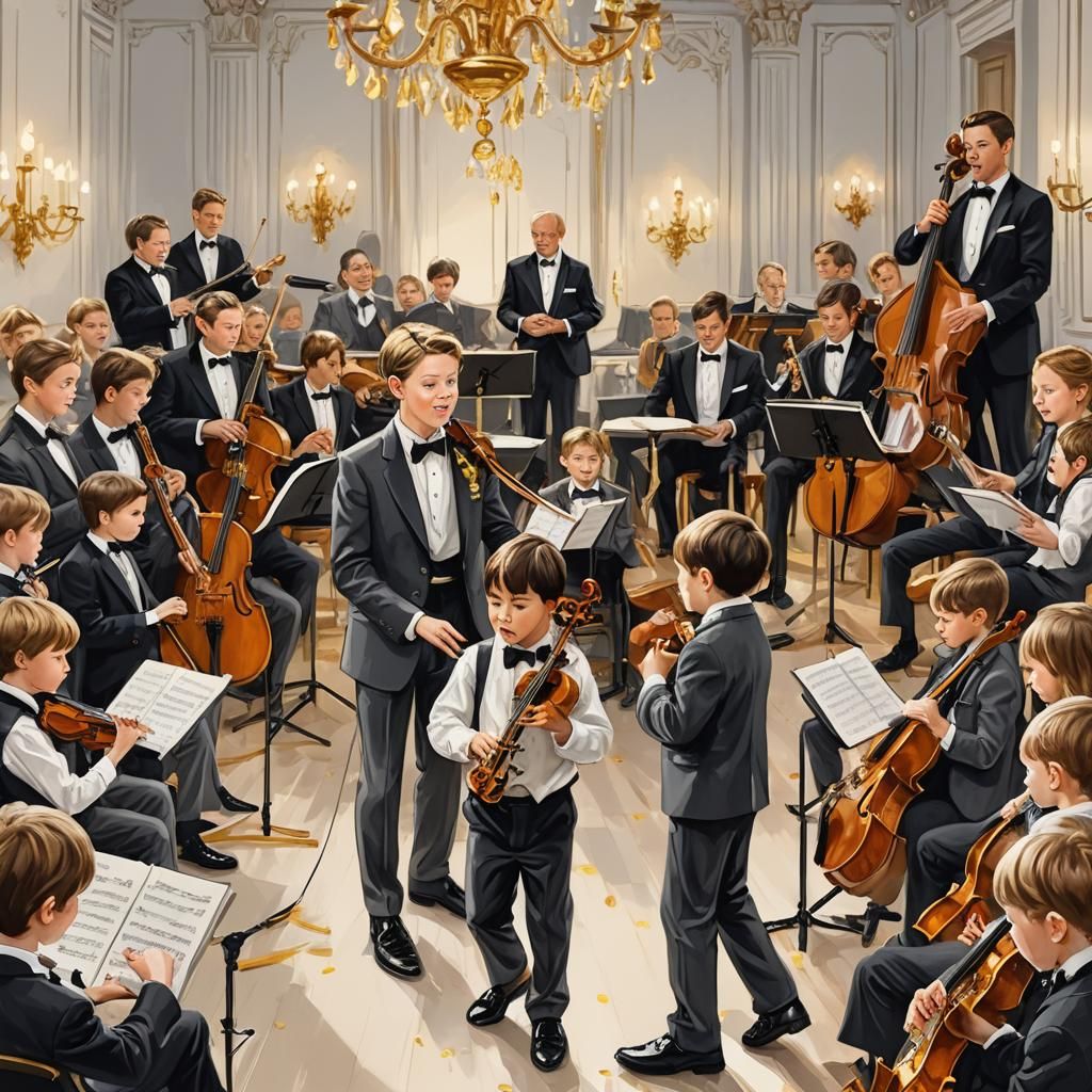 Orchestral Concert with Young Singer Illustration