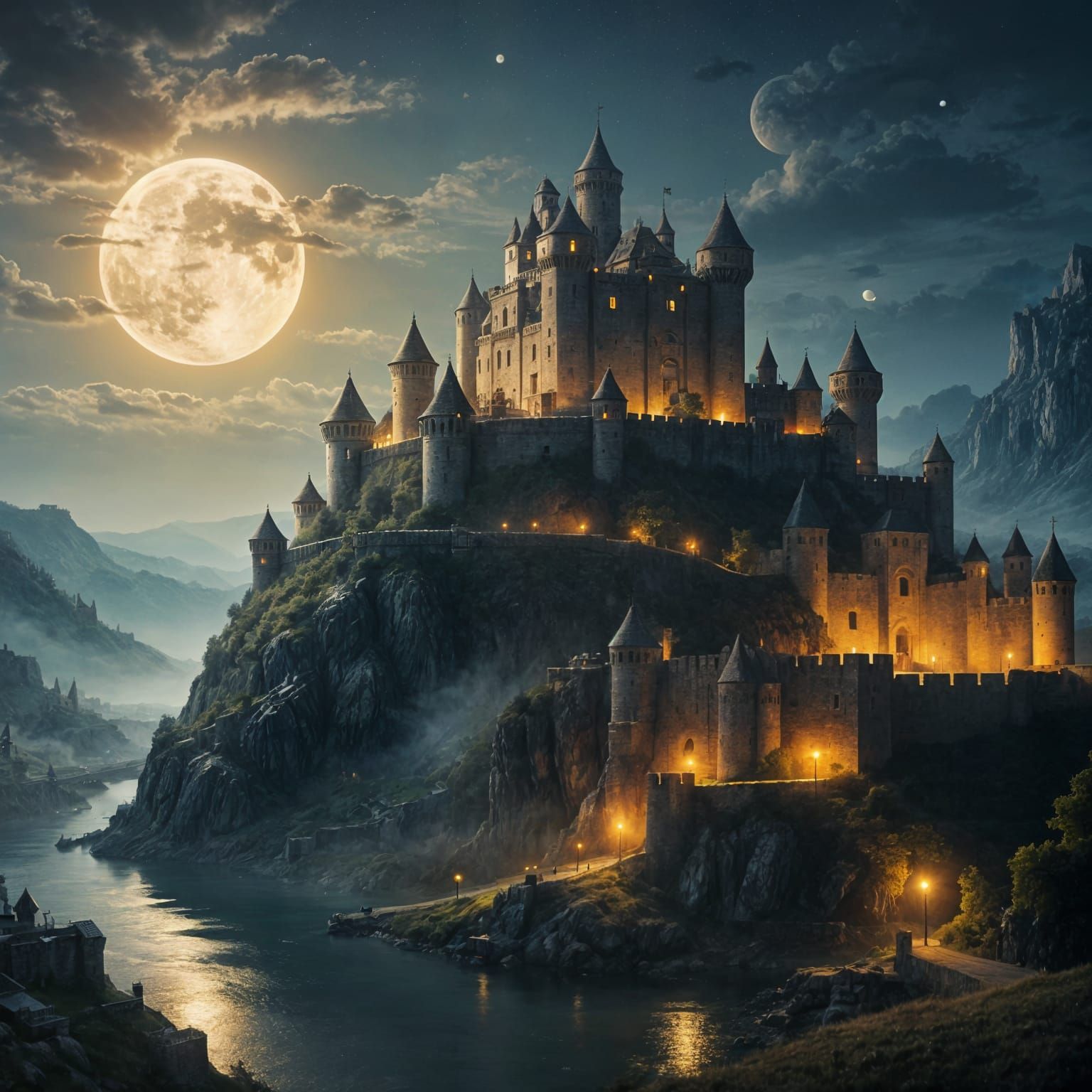 The Castle Of Brightvale, the heart of the kingdom Elyrion  by @Skullhammer