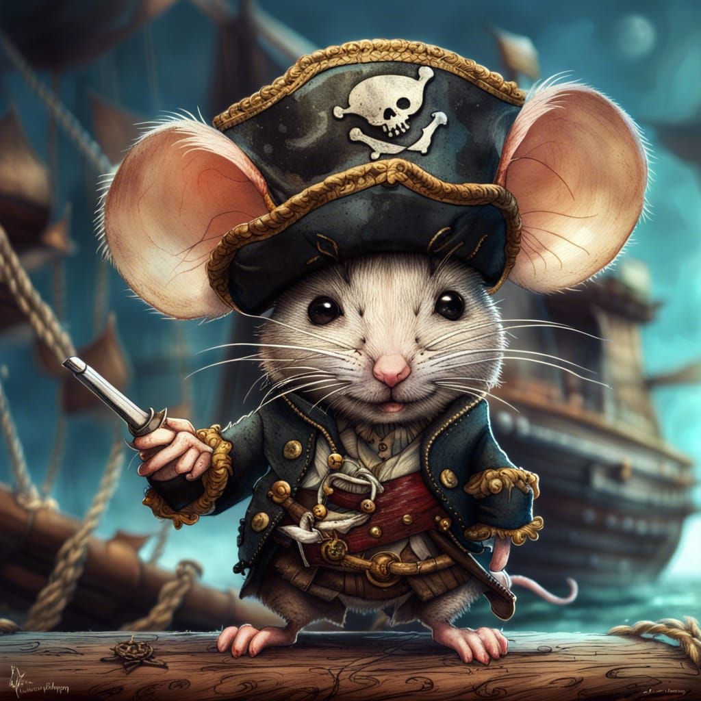 Pirate mouse. Ai ai Captain! - AI Generated Artwork - NightCafe Creator