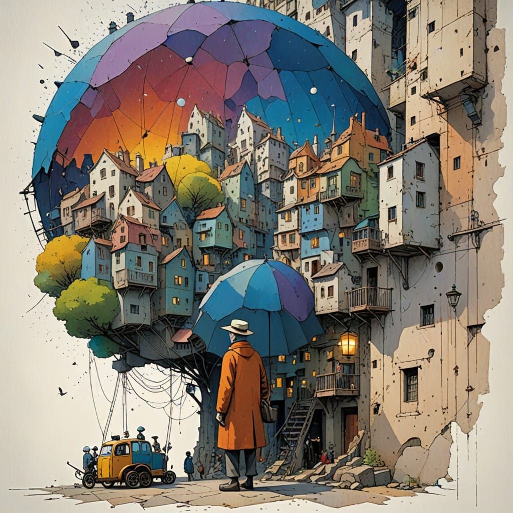 Surrealistic Illustration in Hyperdetailed 3D Style