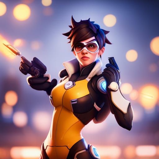 Tracer From Overwatch - Ai Generated Artwork - Nightcafe Creator