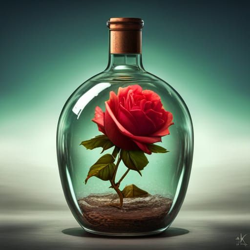 Bottled Rose - AI Generated Artwork - NightCafe Creator