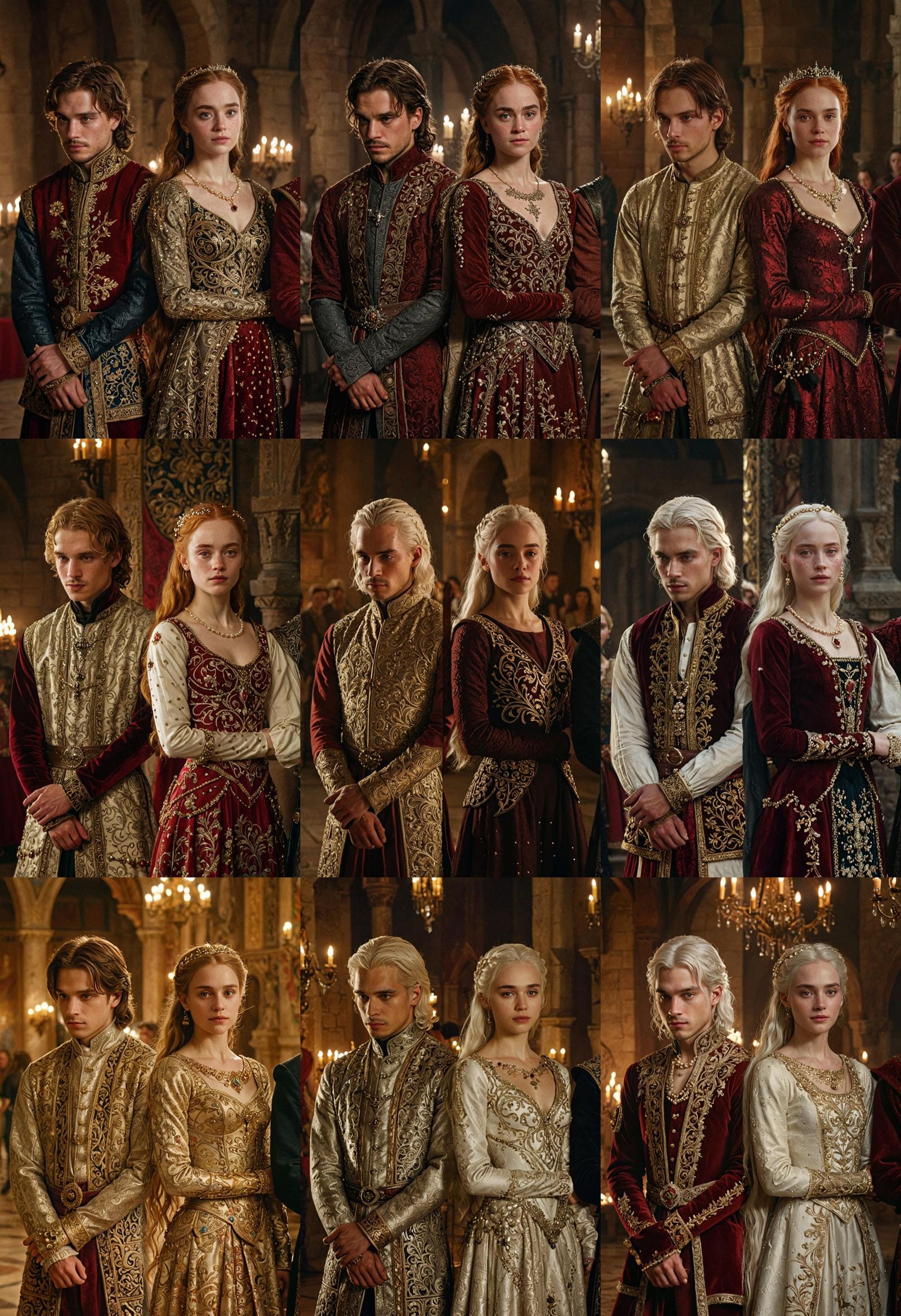 Luxurious Medieval Hall Scene in Game of Thrones Style