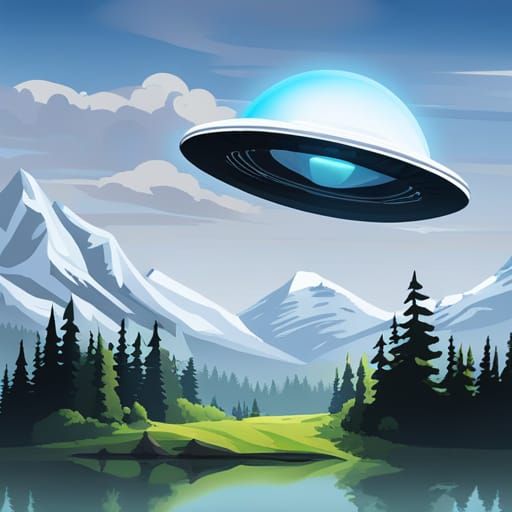 UFO in the sky - AI Generated Artwork - NightCafe Creator