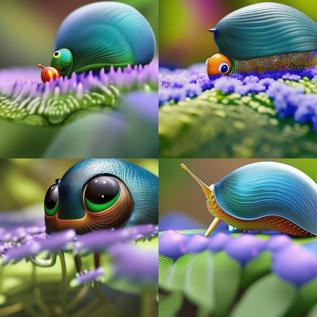 Cute snails AI Generated Artwork NightCafe Creator