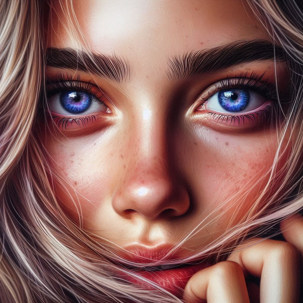 candid portrait focus on the eyes.