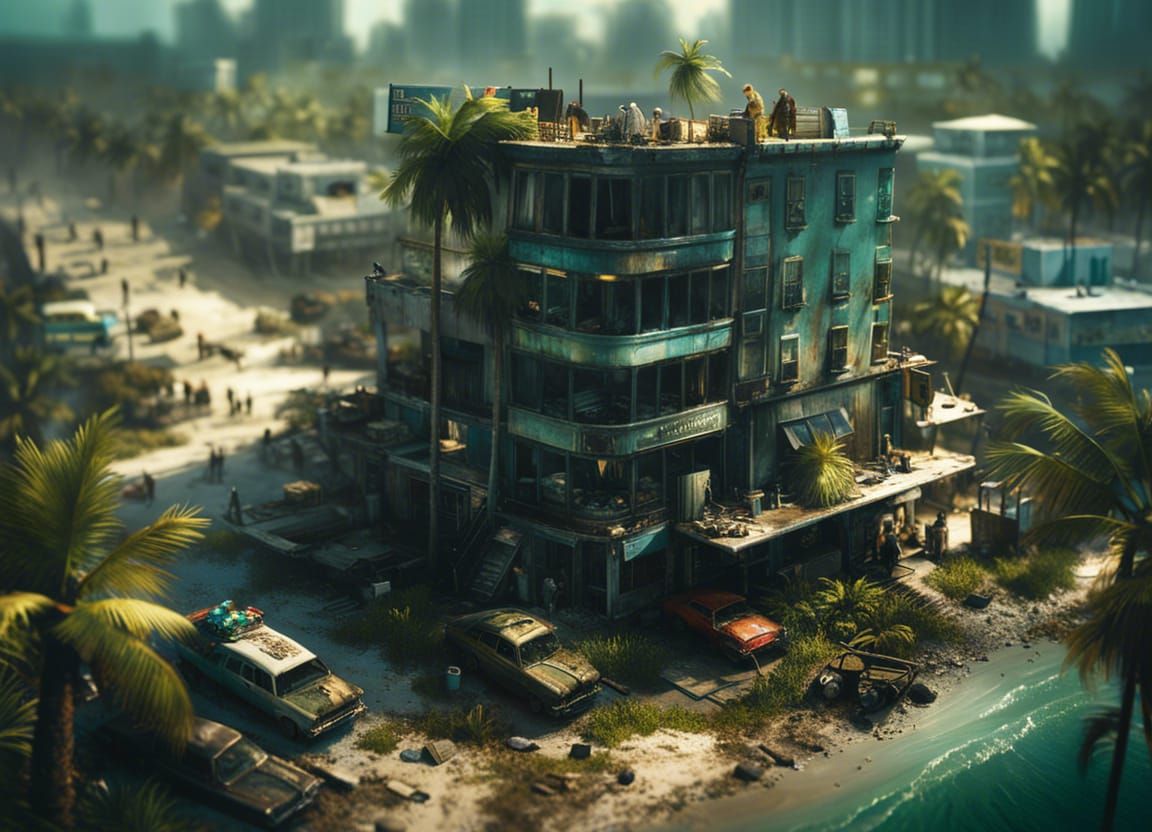 Miami Beach zombie apocalypse. - AI Generated Artwork - NightCafe Creator