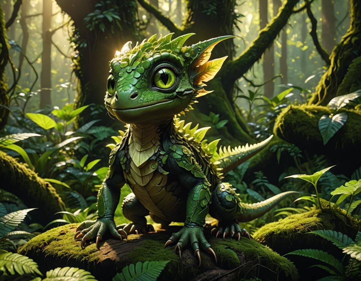 Baby moss dragon